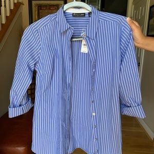 NYC & Company 7th Avenue Blue Striped Dress Shirt